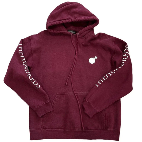 The Hundreds Burgundy Red Athletic Pullover Hoodie Sweater M - Picture 1 of 3